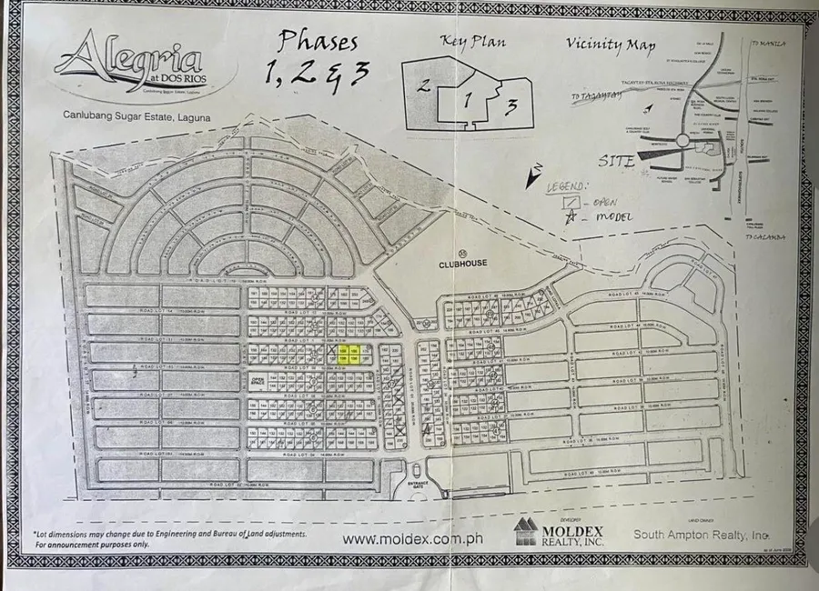 Lot For Sale at Villa Allegria Dos Rios Cabuyao Laguna