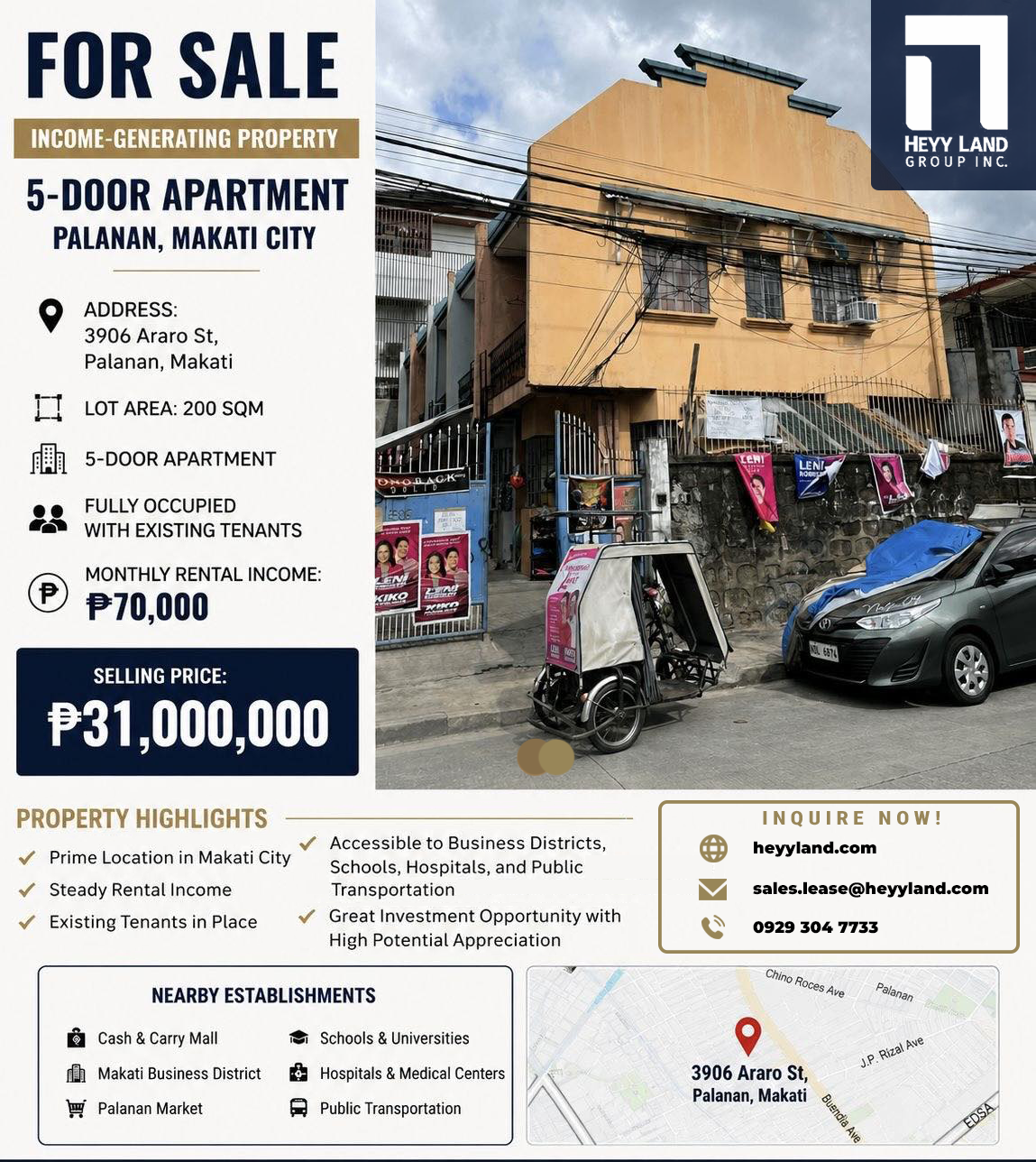 5-Door Income-Generating Apartment in PALANAN, MAKATI CITY