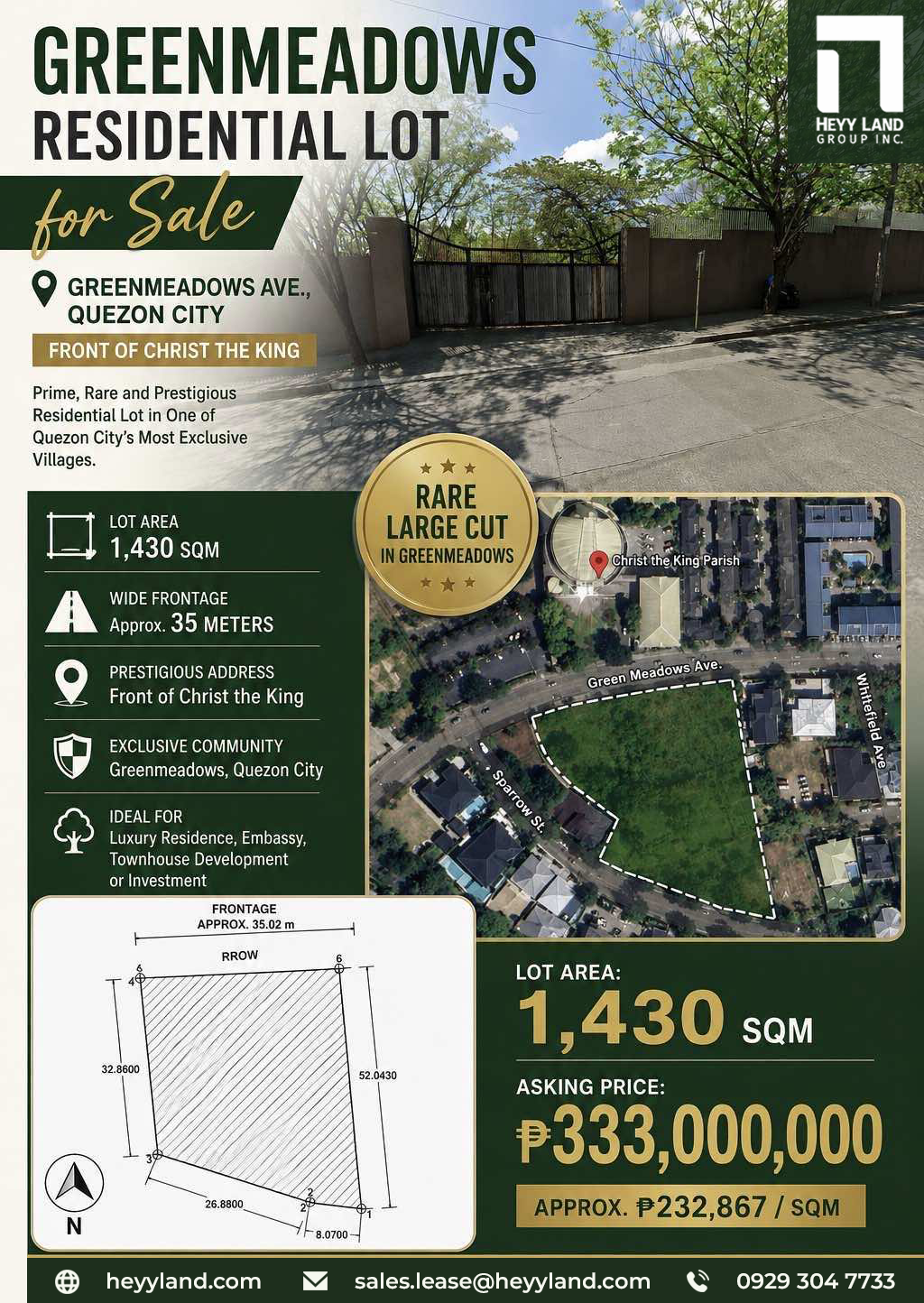 Greenmeadows Residential Lot in GREENMEADOWS AVE., QUEZON CITY