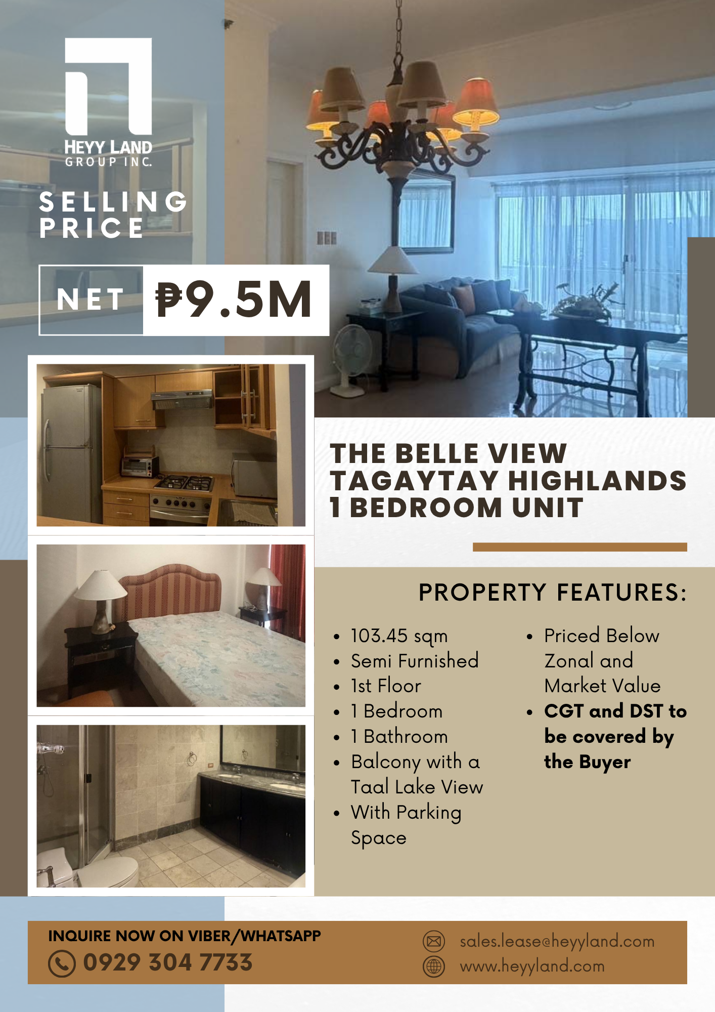 FOR SALE The Belle View Tagaytay Highlands 1 Bedroom Unit in TAGAYTAY CITY