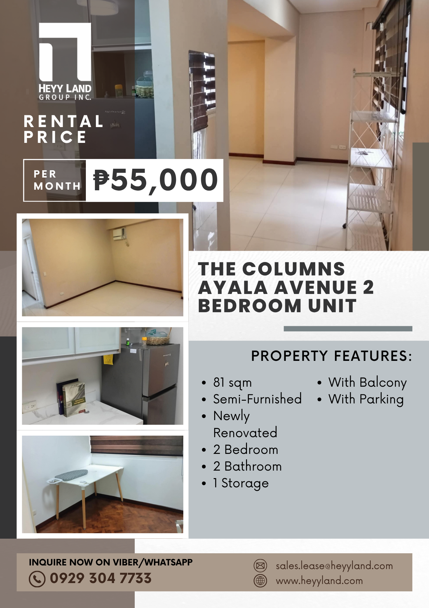 FOR RENT The Columns Ayala Avenue 2 Bedroom Unit in MAKATI CITY