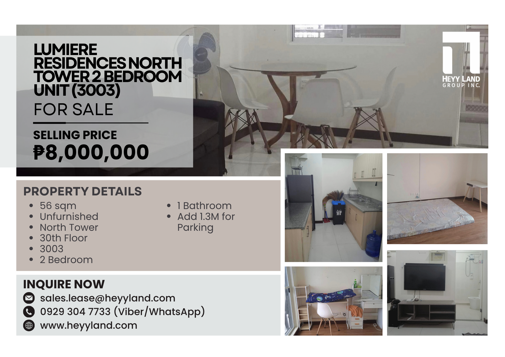 FOR SALE Lumiere Residences North Tower 3003 2 Bedroom Unit in PASIG CITY