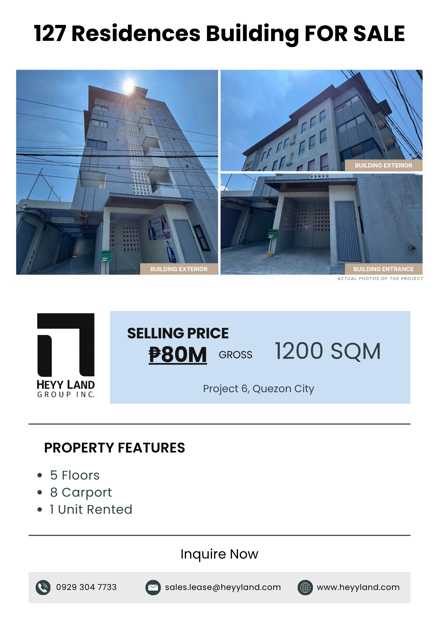 FOR SALE 127 Residences Building in QUEZON CITY